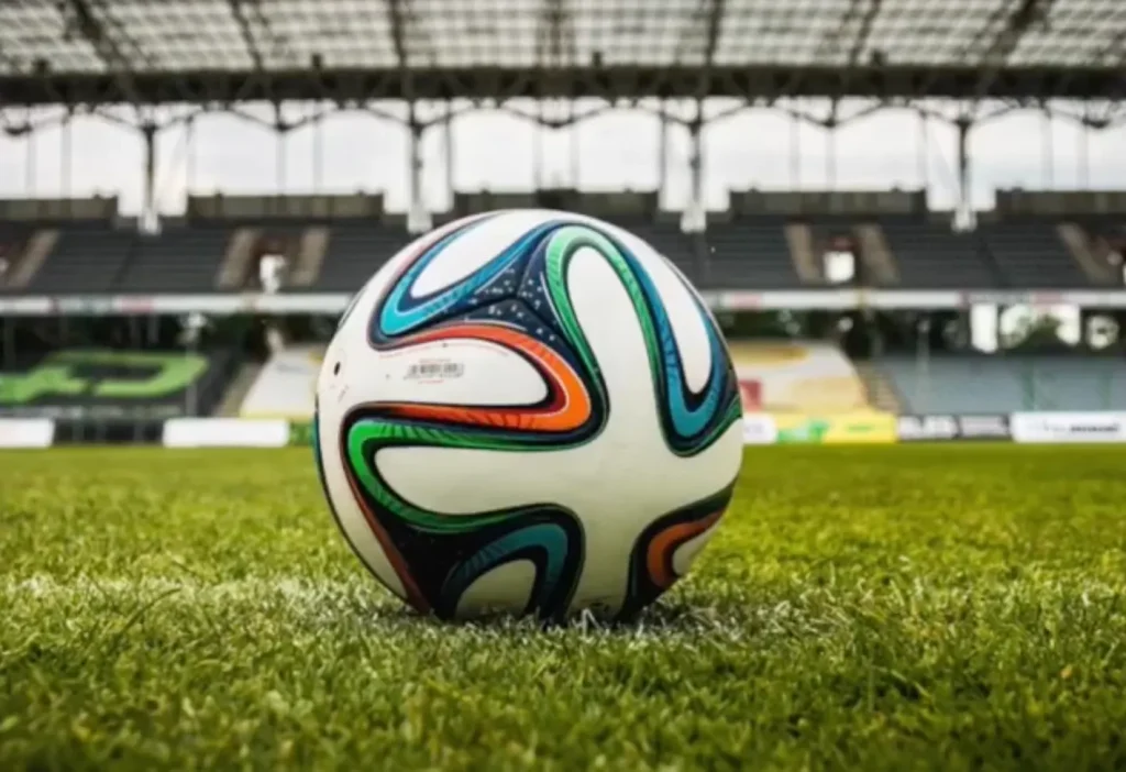 A football on a football pitch